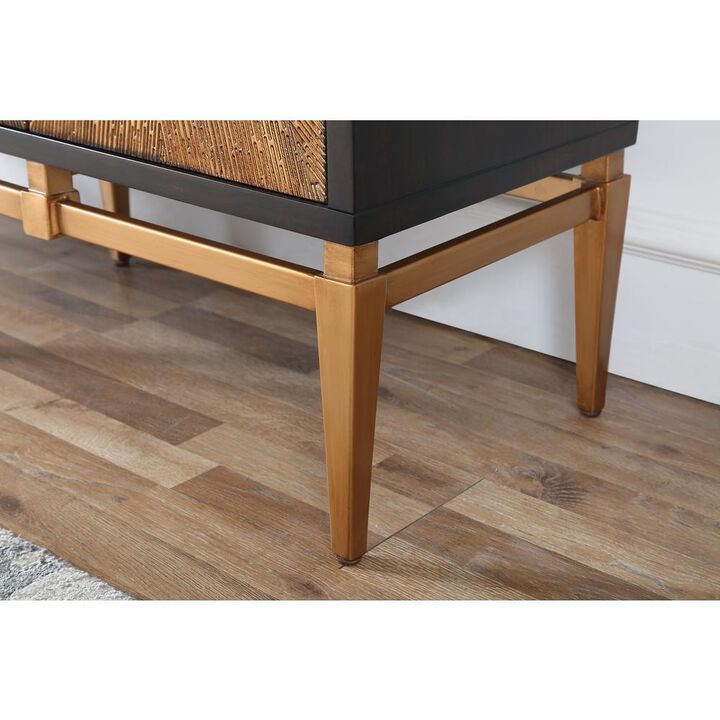 Best Master Furniture Labardi Brown with Antique Gold Accents Wood Sideboard