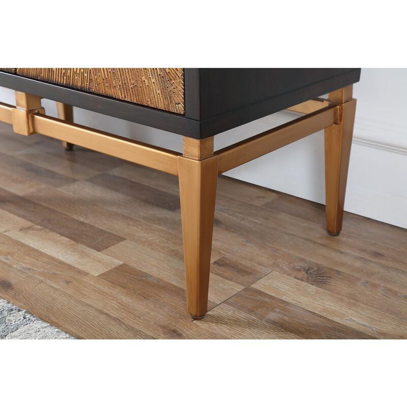 Best Master Furniture Labardi Brown with Antique Gold Accents Wood Sideboard