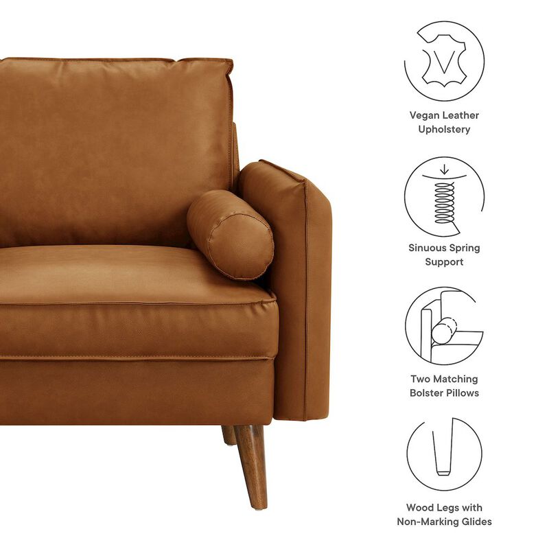 Revive Upholstered Vegan Leather Accent Armchair image number 2