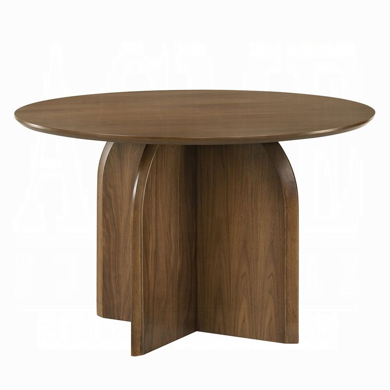 Dio Dining Table, 47 Inch Top, Cross Pedestal Base, Dark Walnut Brown image number 0
