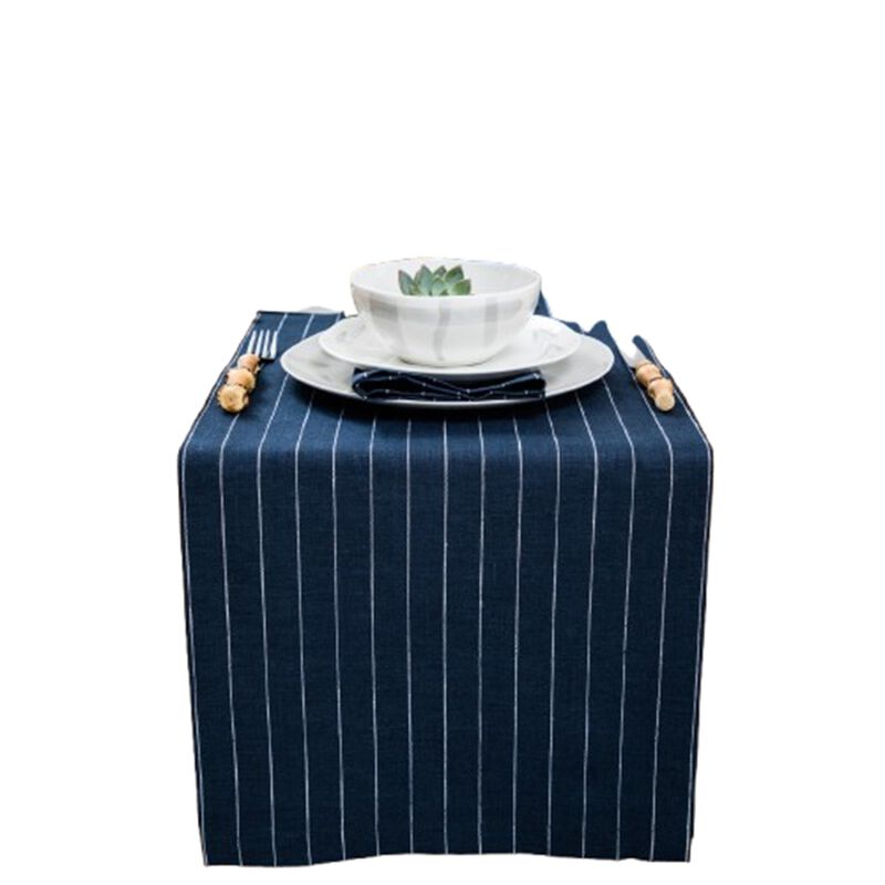 Solino Home Pinstripe 100% Linen Table Runner &ndash; Handcrafted, Machine Washable, Perfect for Holiday and Everyday Dining