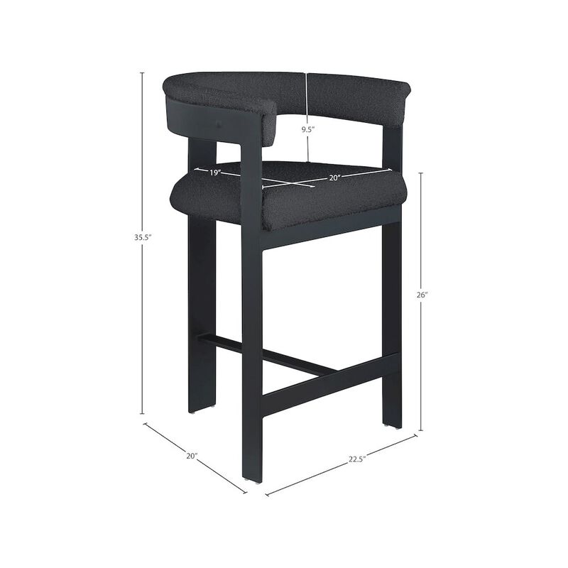 Meridian Furniture Romeo Vegan Leather Counter Stool, Set of 2