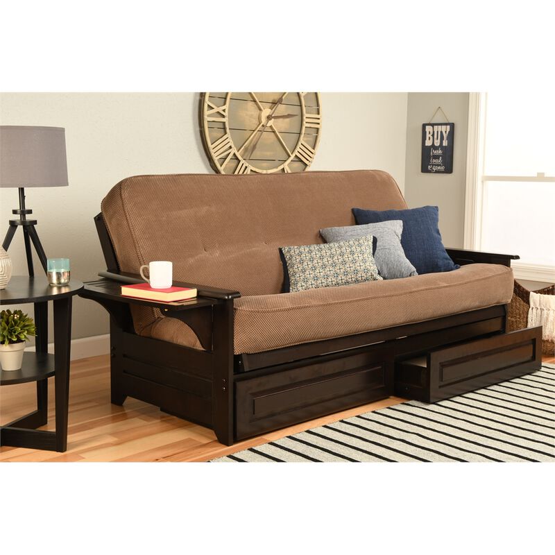 Phoenix Frame-Espresso Finish-Marmont Mocha Mattress-Storage Drawers image number 1