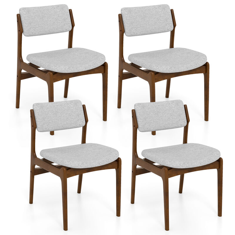 Set of 4 Modern Dining Chairs with Padded Seats and Rubber Wood Legs image number 0
