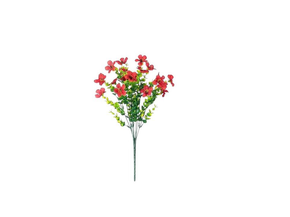 12 Bundle Red Artificial Eucalyptus Flowers UV Resistant Outdoor Window Box