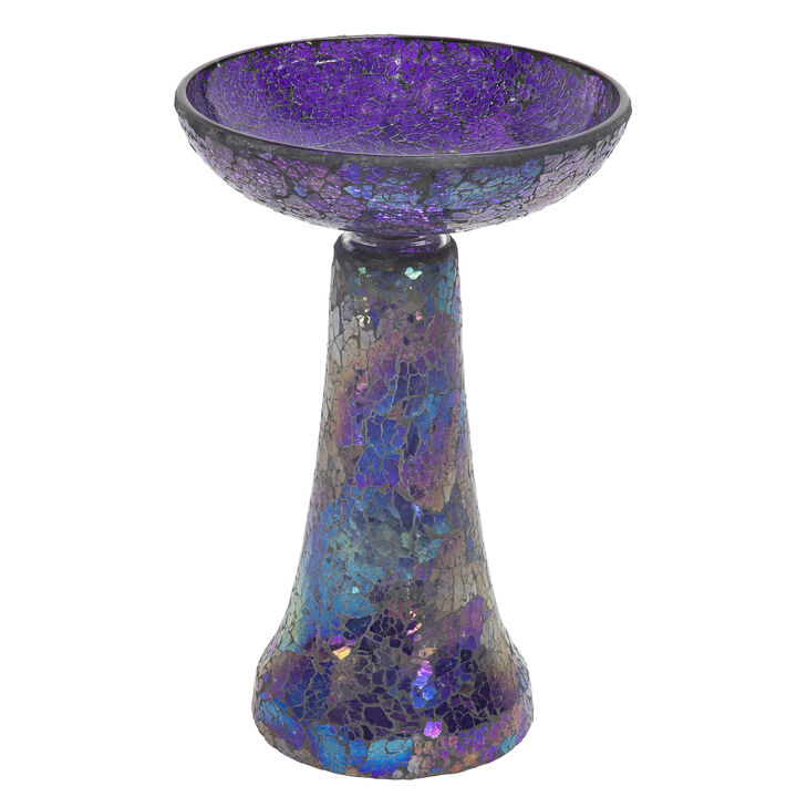 Crackled Glass Mosaic Bird Bath