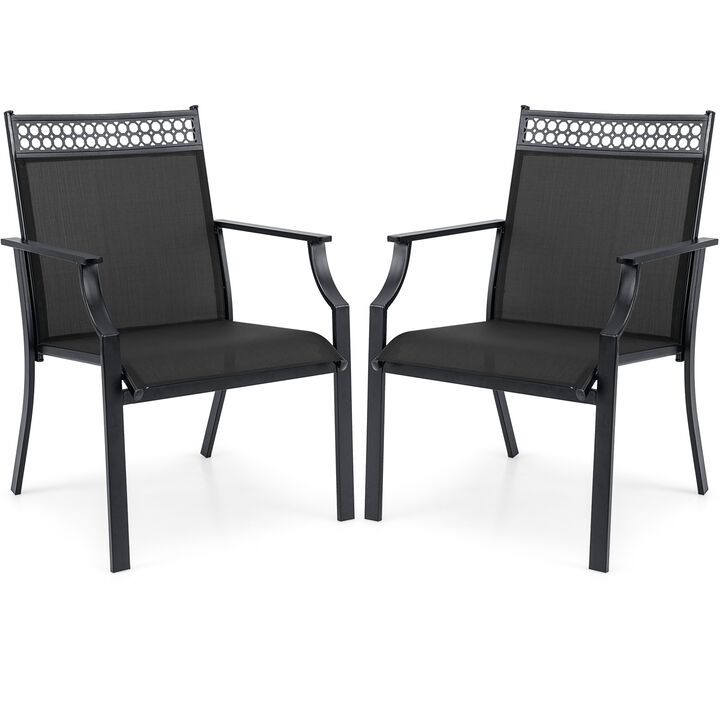 Patio Chairs Set of 2 with All Weather Breathable Fabric
