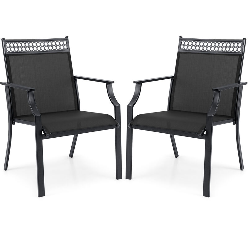 Patio Chairs Set of 2 with All Weather Breathable Fabric