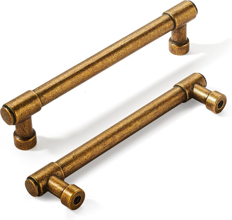 khtumeware 6 Pack 6 Inch(152mm) Vintage Antique Brass Cabinet Pulls Kitchen Cabinet Hardware for Cupboard Drawer Handles Dresser