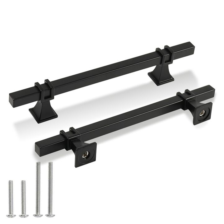 Redunest Cabinet Pulls Matte Black Cabinet Handles, 2 Pack 6-1/4 Inch Kitchen Door Cupboard Wardrobe Drawer Handles, Cabinet Har