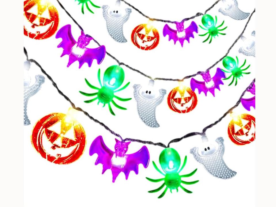 20FT Halloween String Lights – 40 LED Pumpkin, Ghost, Bat & Spider Lights with Timer & 8 Modes for Indoor/Outdoor Decor