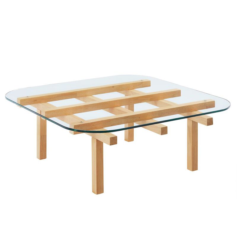 Isby 35 Inch Tempered Glass Coffee Table image number 0