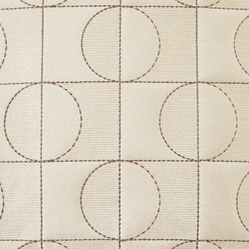 Kyla 22 Inch Accent Pillow Set of 4, Embroidered Geometric Pattern, Cream - Benzara