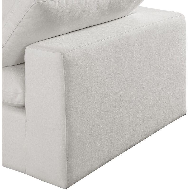 Meridian Furniture Comfy Cream Linen Textured Fabric Modular Sofa