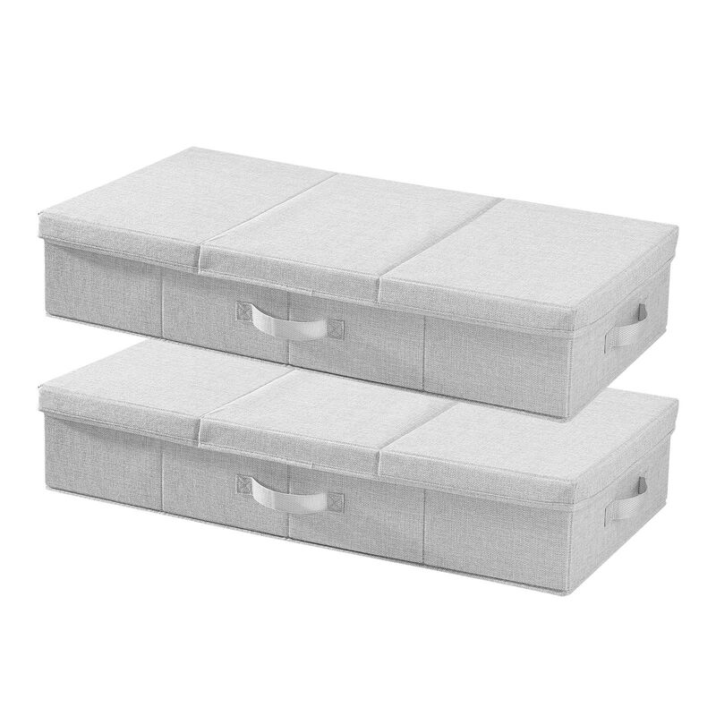 Under Bed Storage Containers with Clear Lids, 2 Pack, Clothes and Shoe Organizer-Grey image number 8
