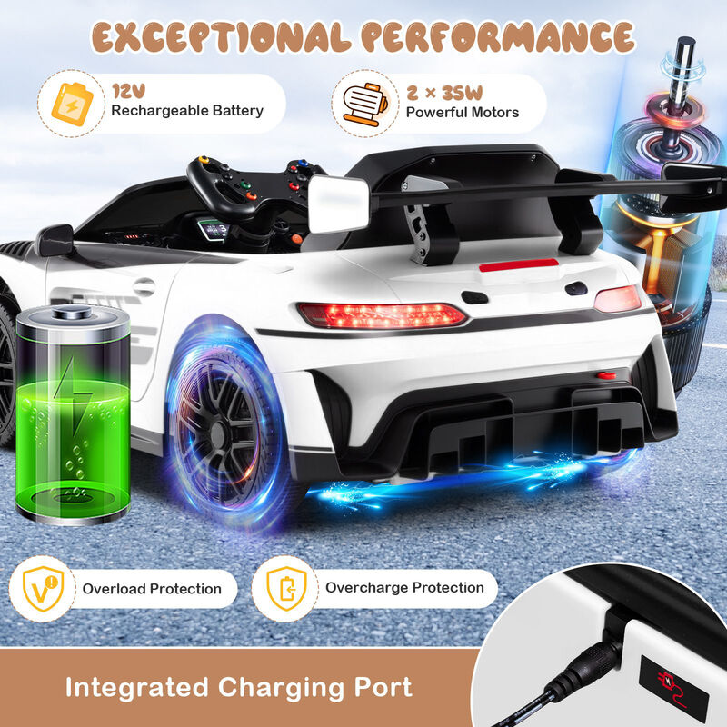12V Electric Ride-On Car for Kids with Adjustable Speed and Steering Wheel image number 5