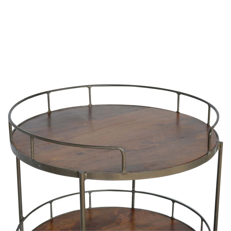Industrial Round Butler Tray Table image number 5