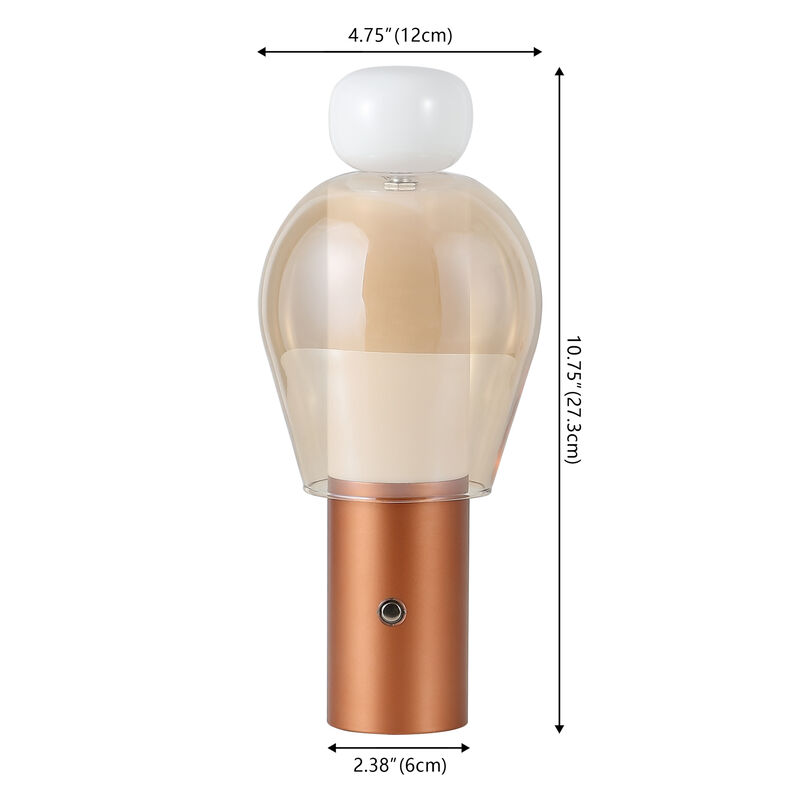 Evonne 10.75" Modern Glam Candle-Style Rechargeable/Cordless Dimmable Integrated LED Table Lamp with Touch Sensor