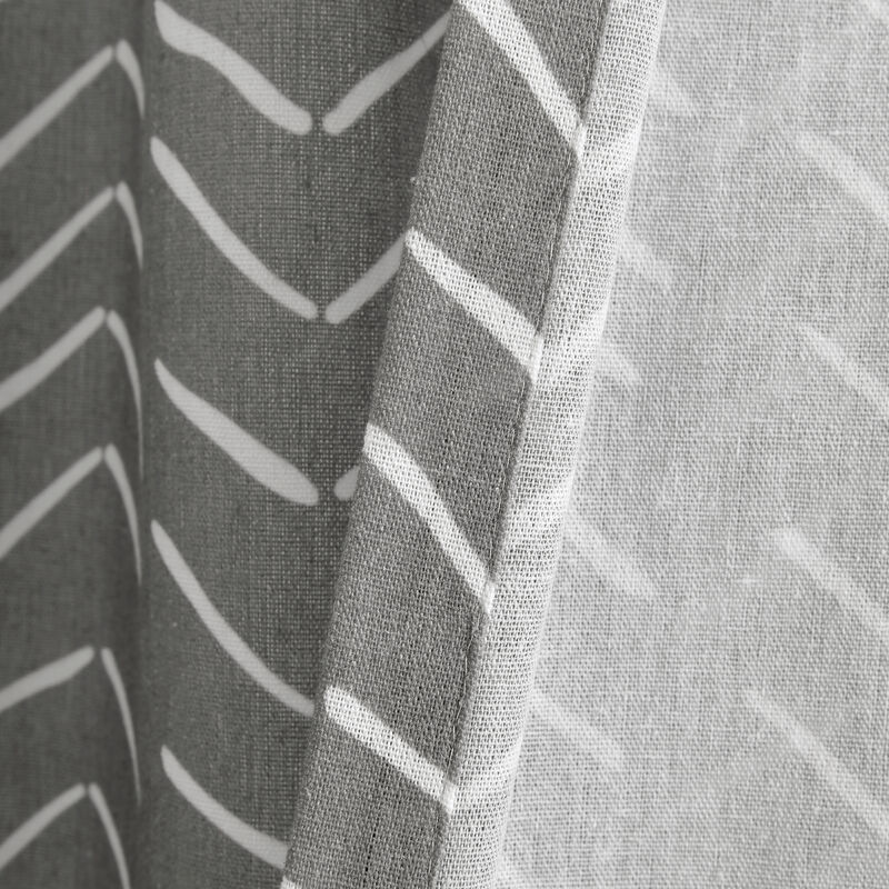 Hygge Modern Arrow Linen Look Shower Curtain