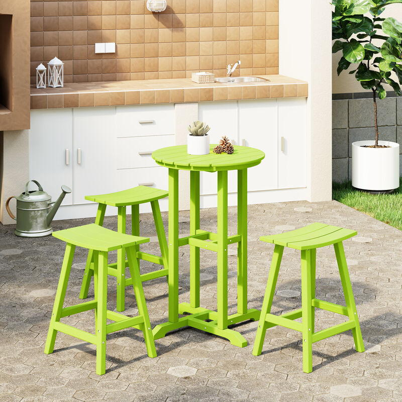 WestinTrends Outdoor Patio Counter Height Bar Stools Bistro Bar Table 4-Piece Set