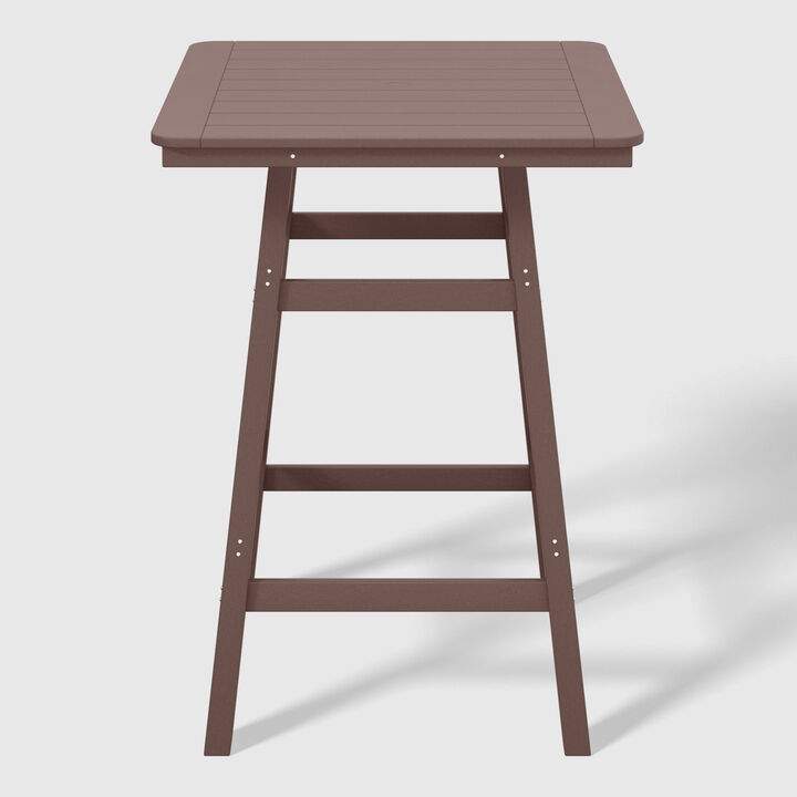 WestinTrends Square Outdoor Patio Bistro Bar Table With Umbrella Hole