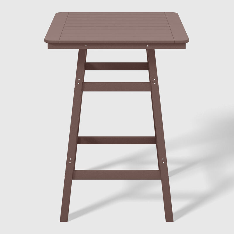 WestinTrends Square Outdoor Patio Bistro Bar Table With Umbrella Hole