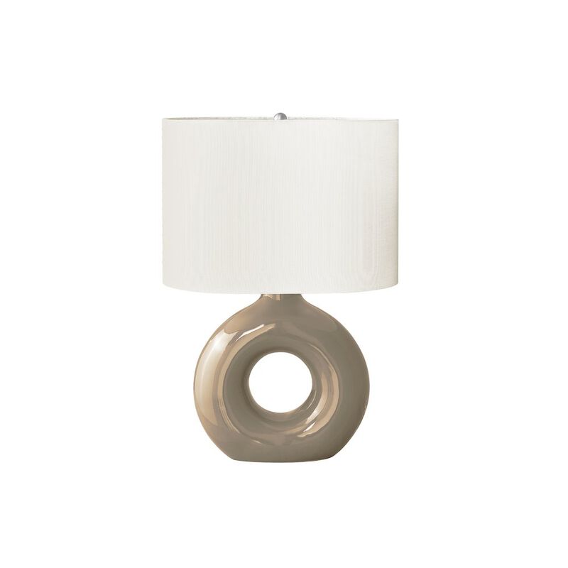 24"H, Table Lamp, Brown Ceramic, Ivory / Cream Shade, Contemporary, Modern