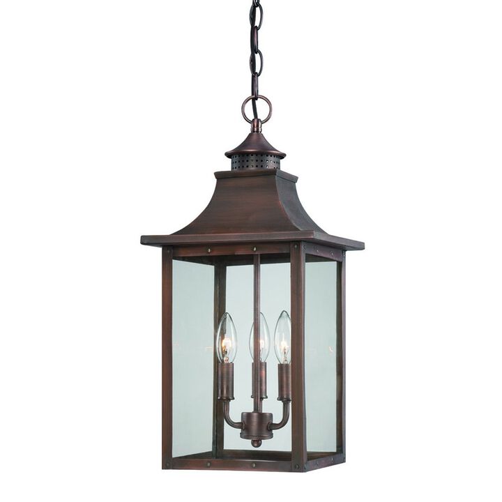 Hivvago St. Charles 3-Light Acopper Patina Hanging Light