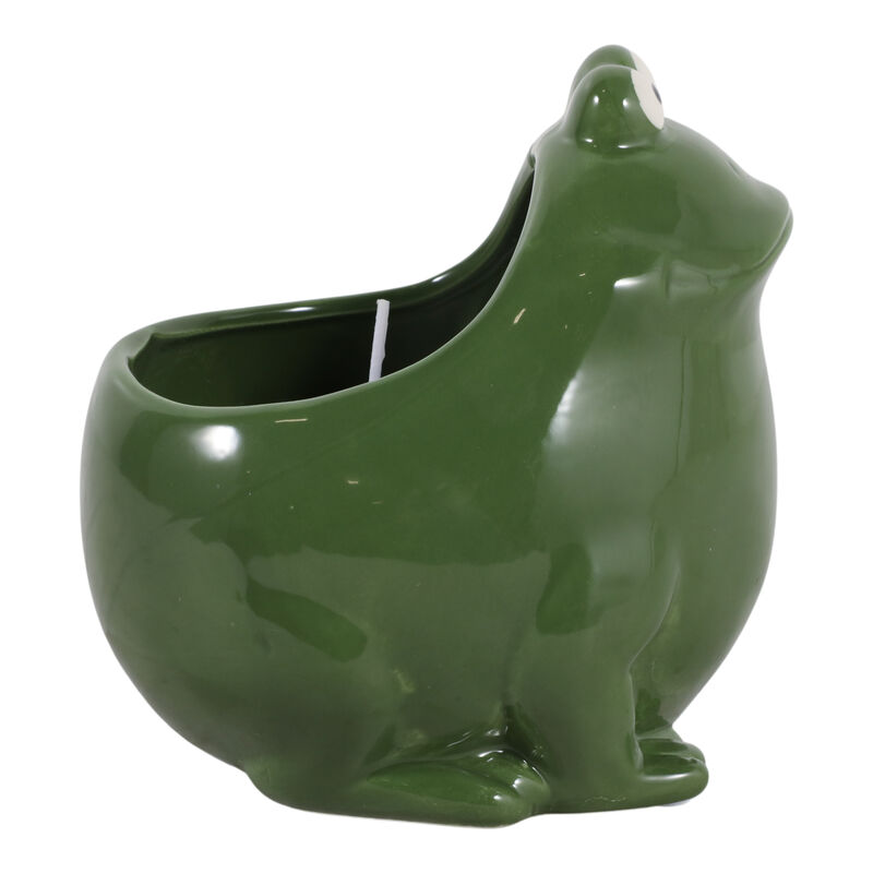 6" Dark Green Frog Candle image number 2