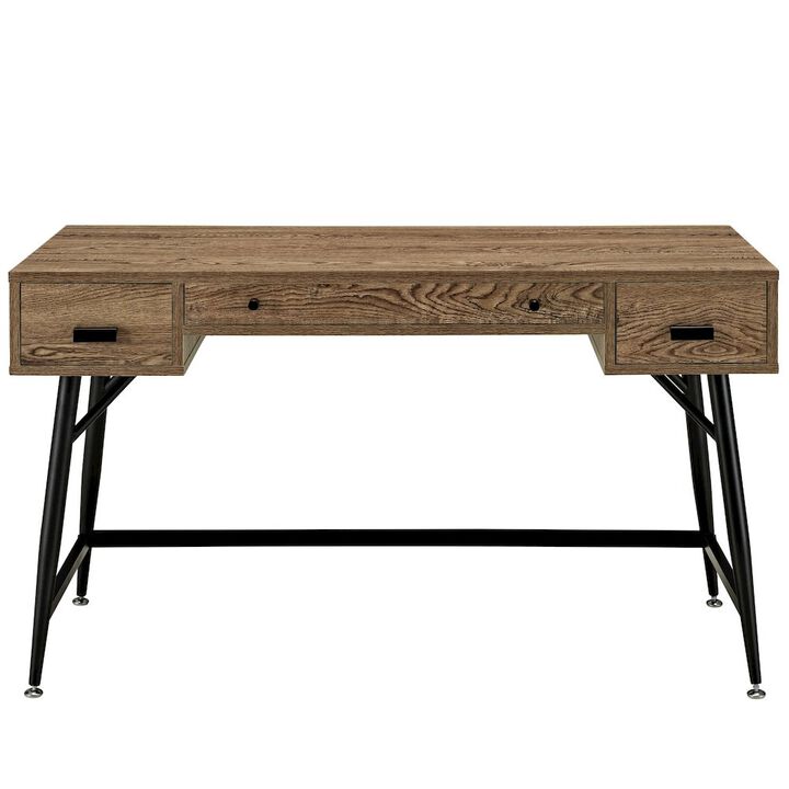Modern Wood-Grained Patterned Melamine Office Desk