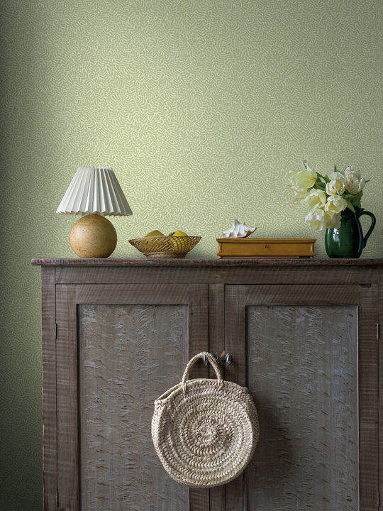 Anna Light Green Fern Trail Wallpaper