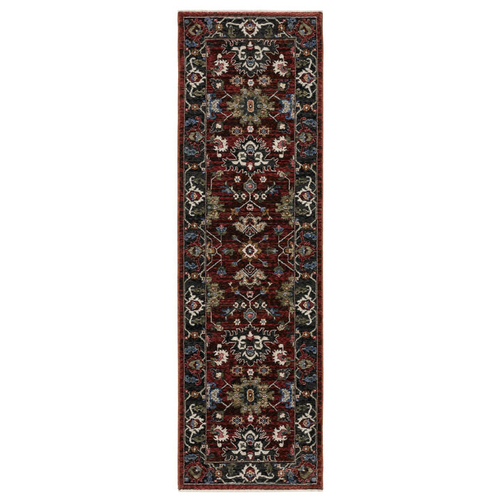 HomeRoots Oriental Area Rug With Fringe