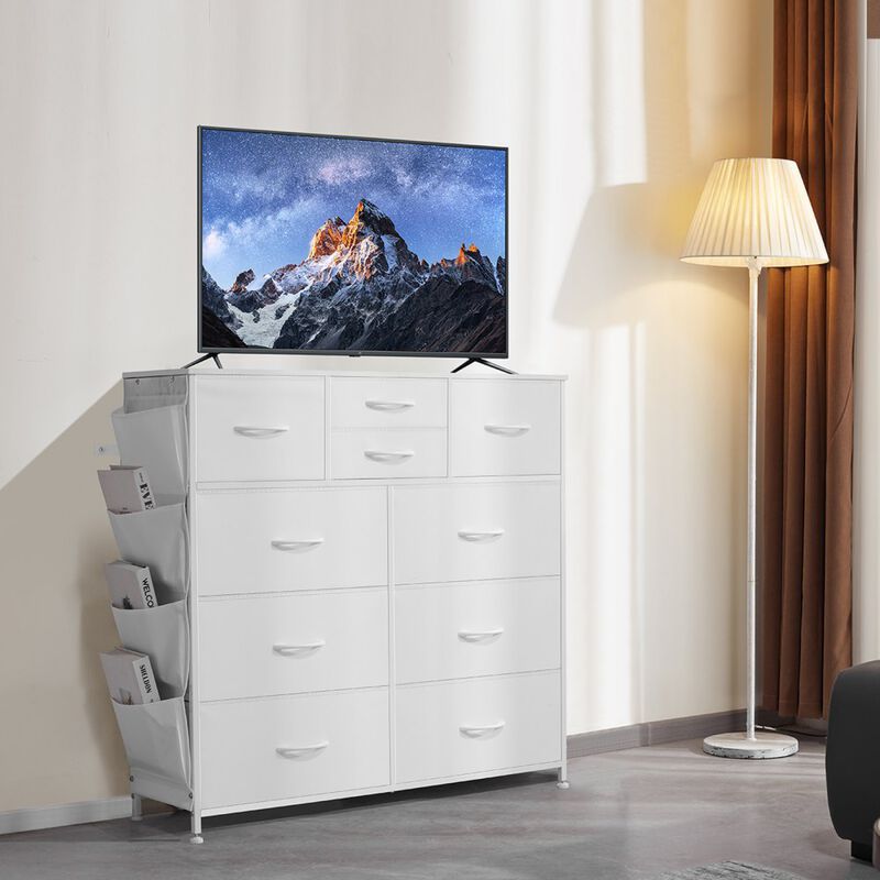 10 Drawer Dresser Fabric Storage Drawers Fabric Bins & Steel Frame image number 1