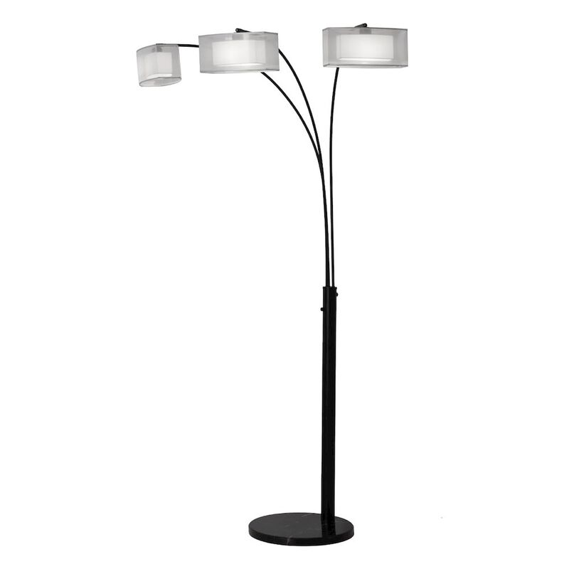 NOVA OF CALIFORNIA Amarillo 3 Light Arc Floor Lamp - Matte Black
