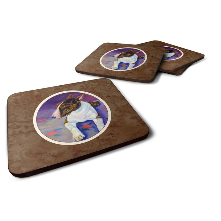 Caroline's Treasures 7287FC Bull Terrier Foam Coasters (Set of 4), 3.5, Multicolor