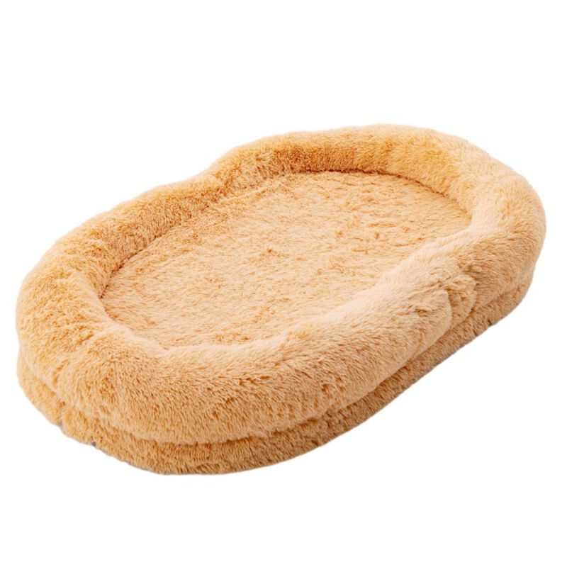 Hivvago Washable Fluffy Human Dog Bed with Soft Blanket and Plump Pillow