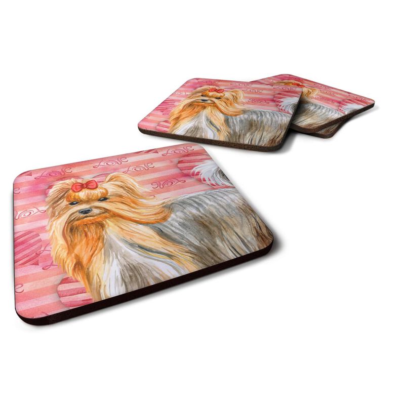 Caroline's Treasures Yorkshire Terrier Love Decorative coasters, Multicolor
