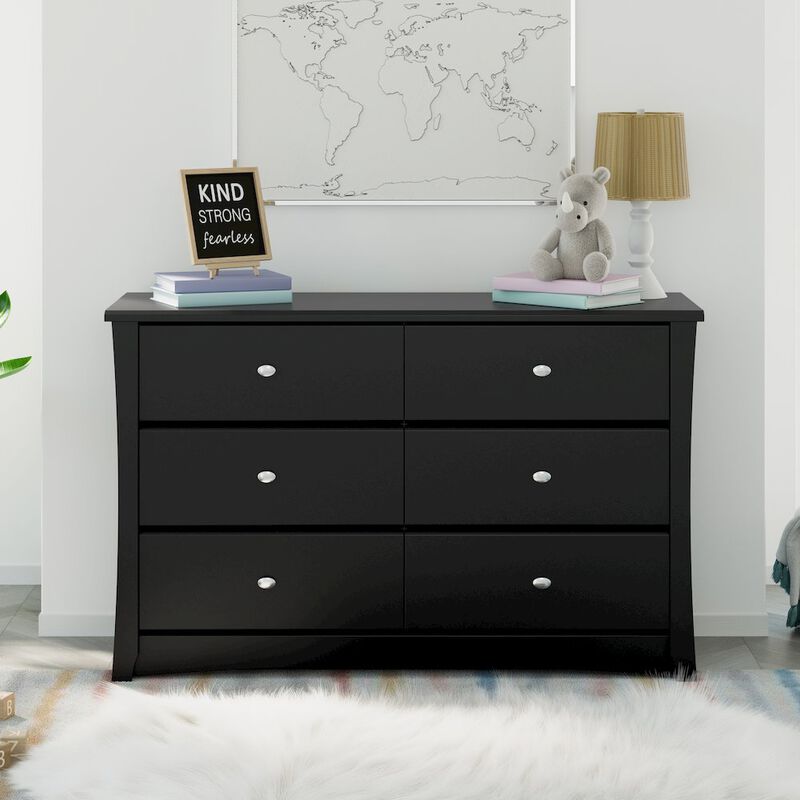 Storkcraft Crescent 6 Drawer Double Dresser (Black) – GREENGUARD Gold Certified