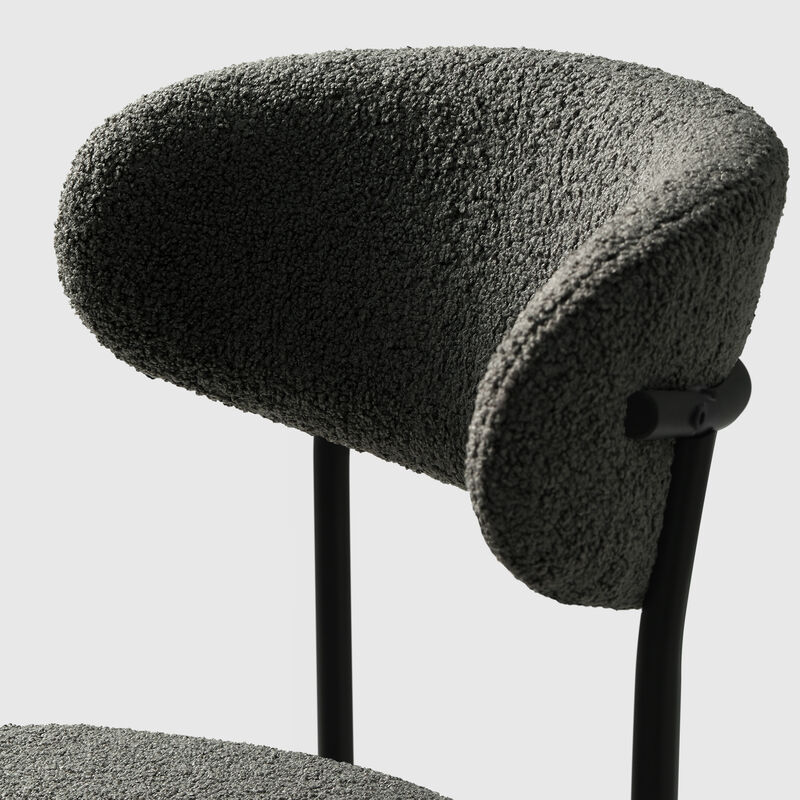 WestinTrends Mid-Century Modern Upholstered Sherpa Round Dining Chairs (Set of 2)