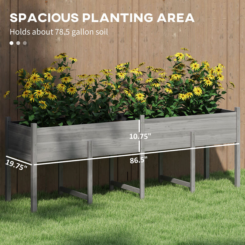 Hivvago Large Wooden Elevated Garden Planter with Drain Holes image number 3