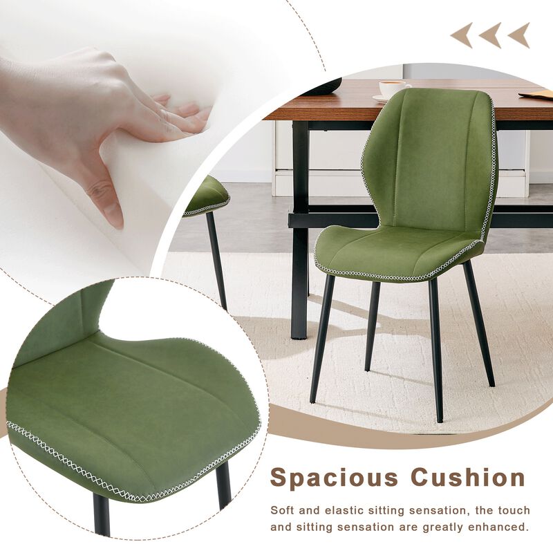 Whisen 4-Pack PU Leather Dining Chairs with Adjustable Feet, Metal Frame, Light Luxury Upholstered Chairs for Dining Room, Office, Study image number 5