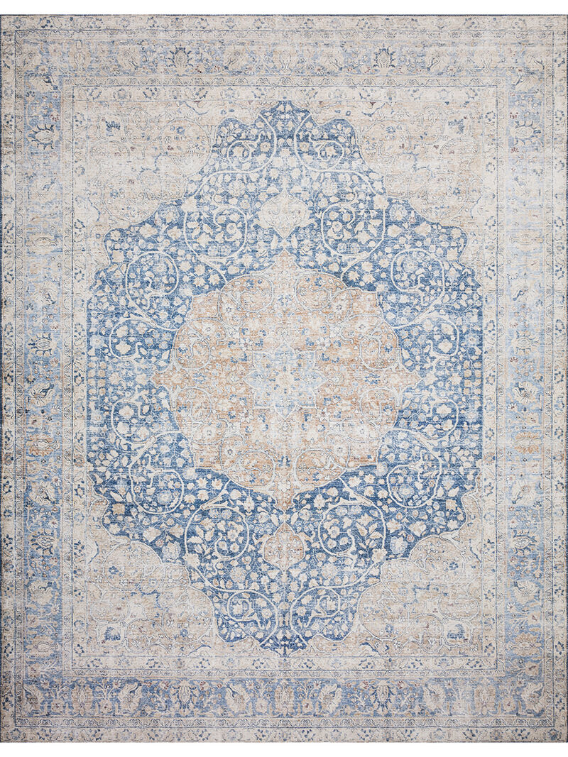 Layla LAY07 Blue/Tangerine 9' x 12' Rug by Loloi II image number 1