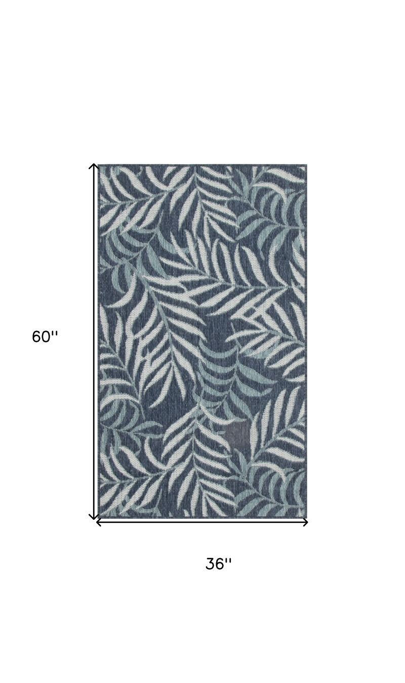 HomeRoots Palm Leaf Indoor Outdoor Area Rug image number 5
