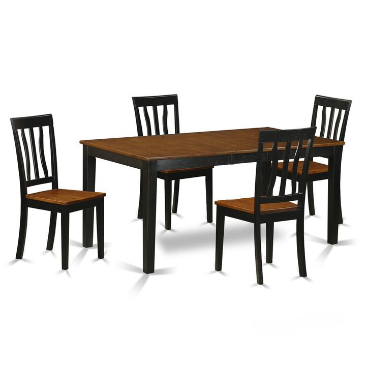5 PC Kitchen Table set-Dining Table and 4 Wood Kitchen Chairs