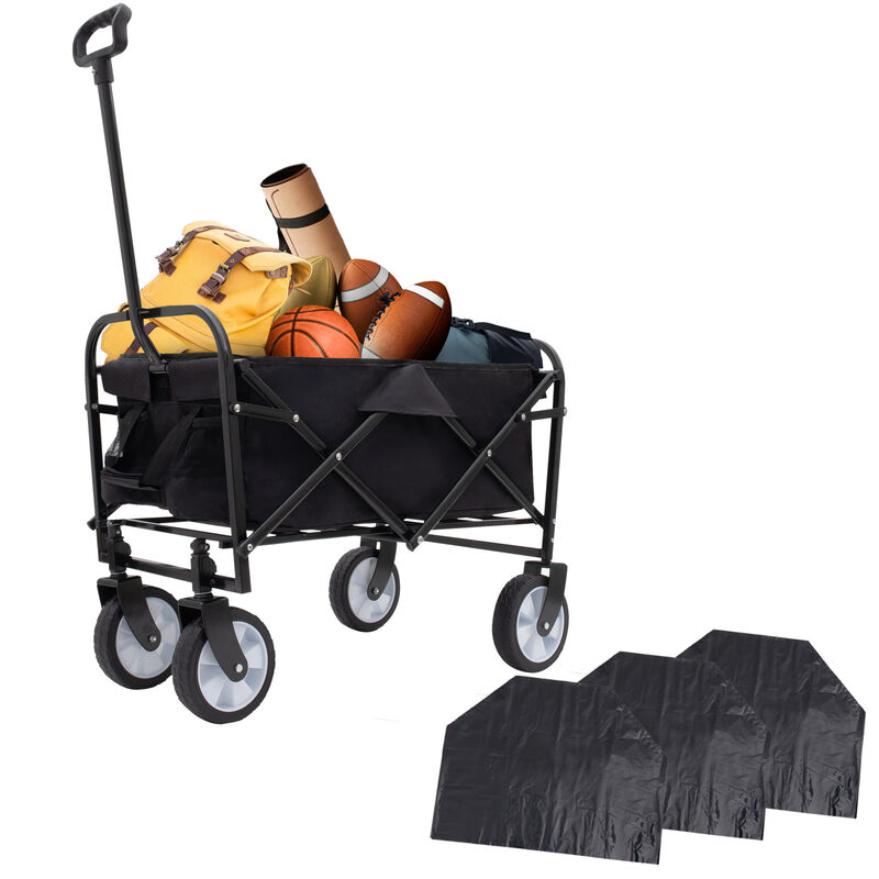 Streamdale Foldable Wagon Cart with Liners: Camping, Utility, Grocery