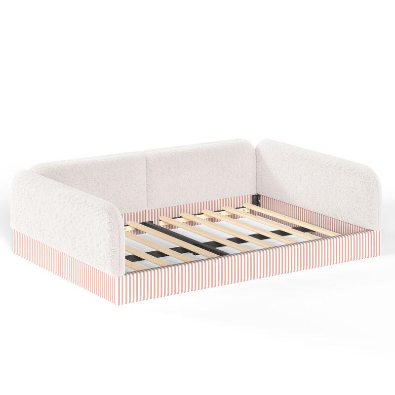 Hemzas Teddy Boucl&eacute; Upholstered Kids Daybed Frame image number 3