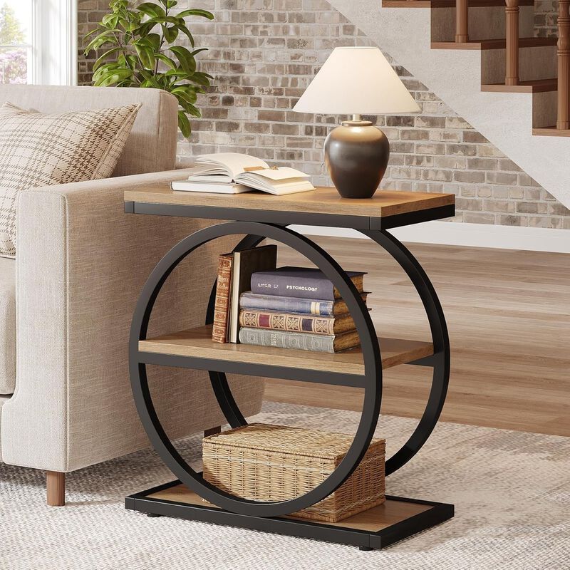 3-Tier End Table - Side Table with Metal Frame image number 1