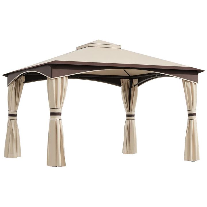 Hivvago 10x12 Patio Gazebo Canopy with Steel Frame & Netting