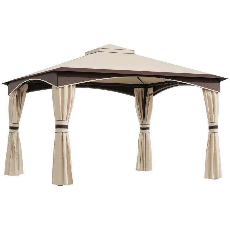 Hivvago 10x12 Patio Gazebo Canopy with Steel Frame & Netting image number 0