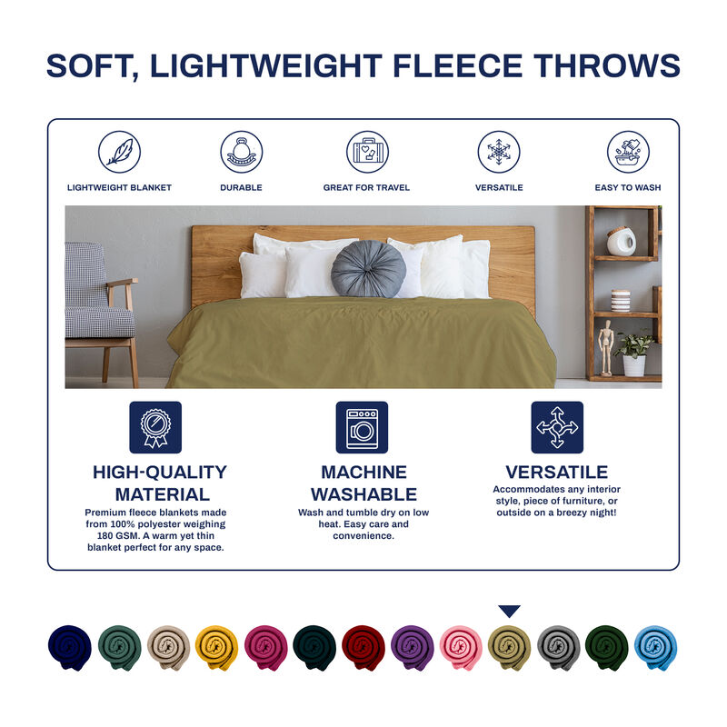 Versatile 50 x 60 Cozy Premium Fleece Throw Blanket - 24 Pack